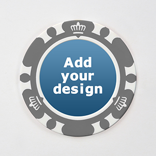 Two Tone Clay Composite Custom Grey Poker Chip
