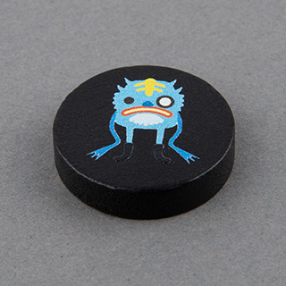 double-sides 25x25x6mm Custom Wooden Disc Black