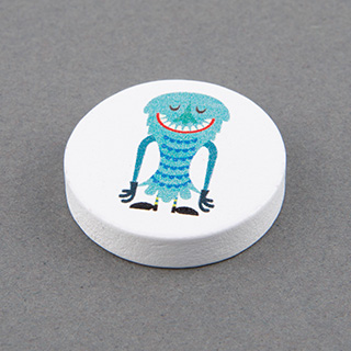 25x25x6mm Custom Wooden Disc White