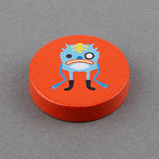 25x25x6mm Custom Wooden Disc Orange