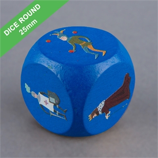 Custom D6 25mm Wooden Blue Dice (Rounded corners)