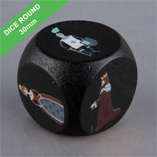 Custom D6 30mm Wooden Black Dice (Rounded corners)