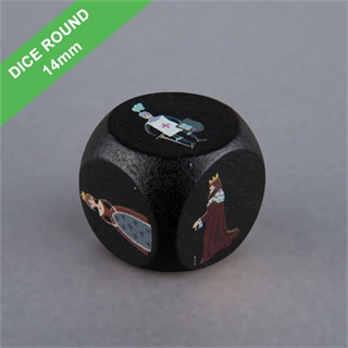 Custom D6 14mm Wooden Black Dice (Rounded corners)