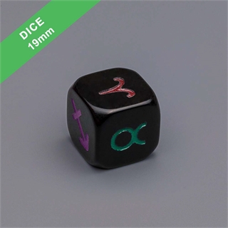 19mm Black Color Engraved Dice