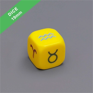 19mm Yellow Color Engraved Dice