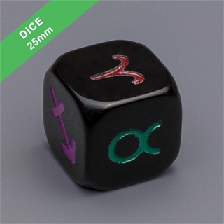 25mm Black Color Engraved Dice