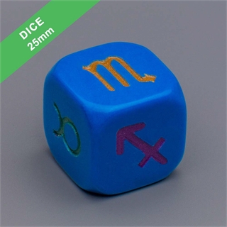 25mm Blue Color Engraved Dice