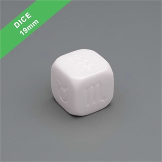 19mm White Engraved Dice